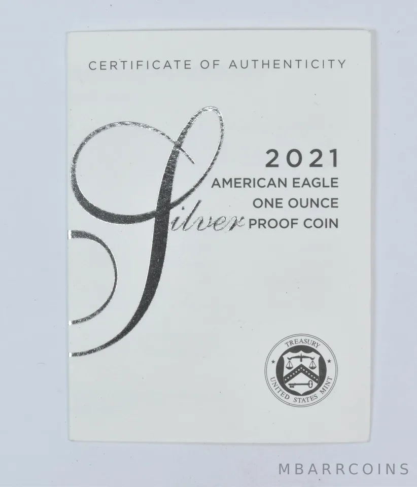 COA 2021-W T1 American Silver Eagle Type 1 Proof