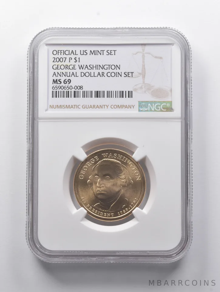 MS69 2007-P George Washington Presidential $1 Annual Dollar Coin Set NGC *9027