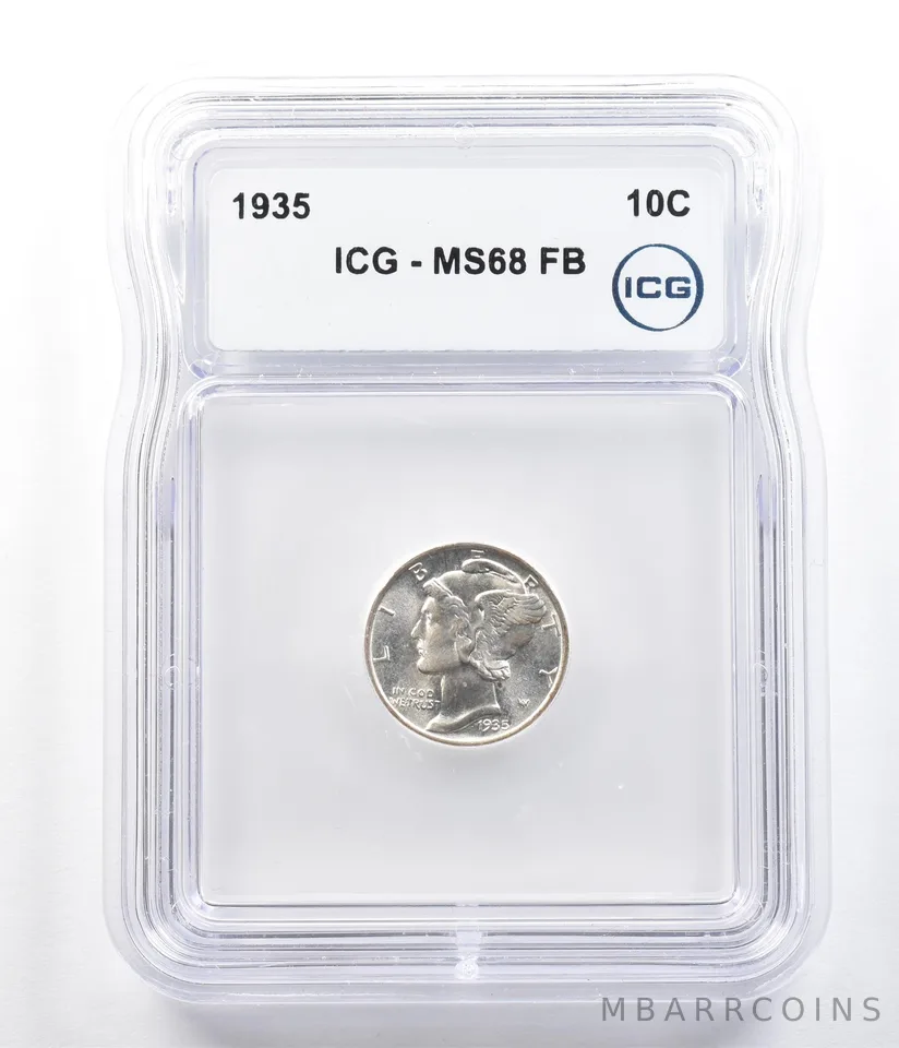 1935 Mercury Dime MS68 FB ICG *6288