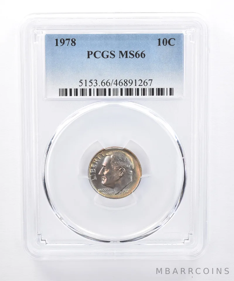 1978 Roosevelt Dime MS66 PCGS Beautiful Tone *8290