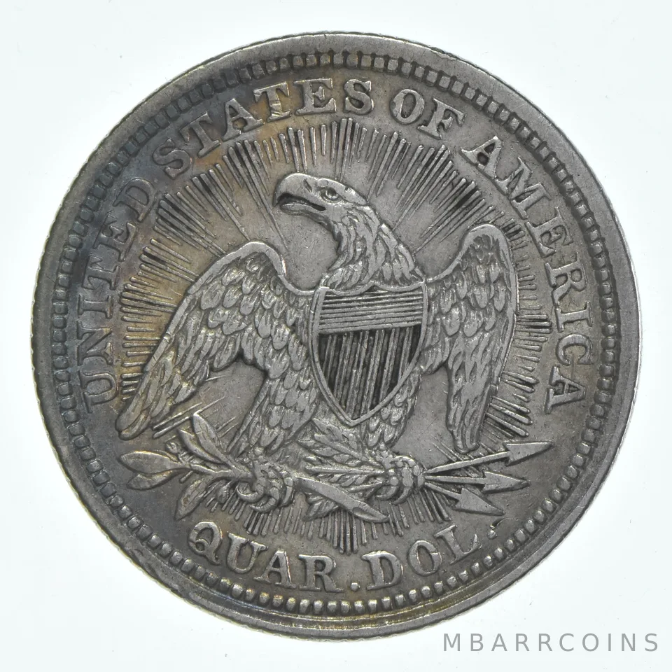 1853 Seated Liberty Quarter Arrows Toned *6132
