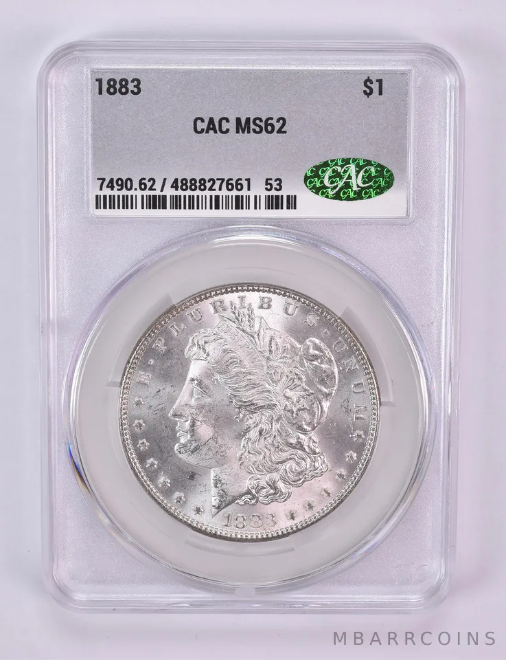 1883 Morgan Silver Dollar MS62 CAC CACg