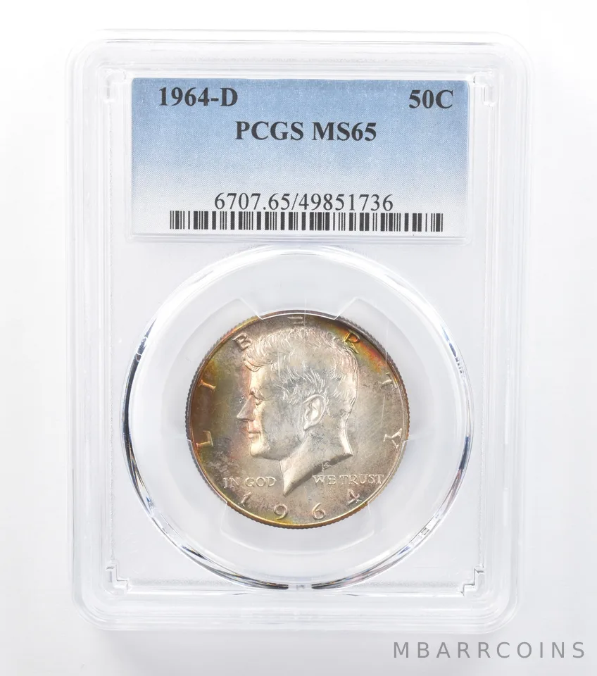 1964-D Kennedy Half Dollar MS65 PCGS Beautiful Tone *7790