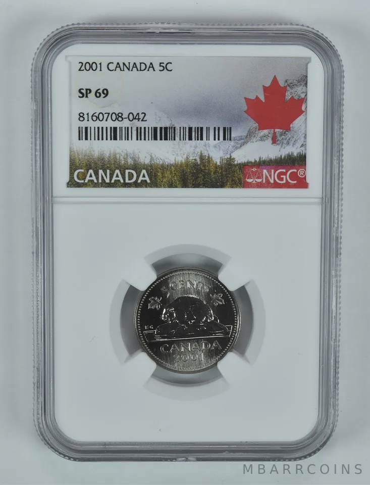 2001 Canada 5 Cents Beaver SP69 NGC Canada Label