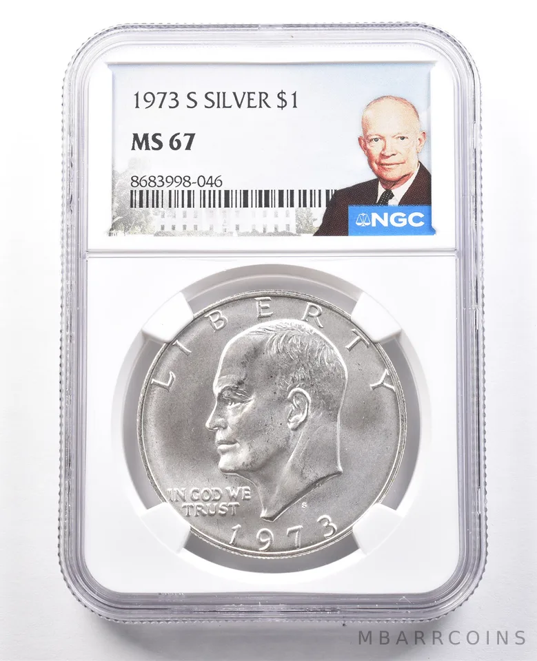 1973-S Eisenhower $1 Silver MS67 NGC Special Label