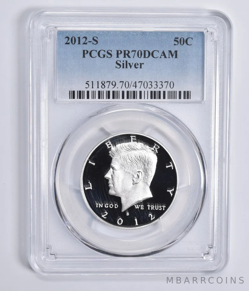 2012-S Kennedy Half Dollar Silver PR70 DCAM PCGS Blue Lbl