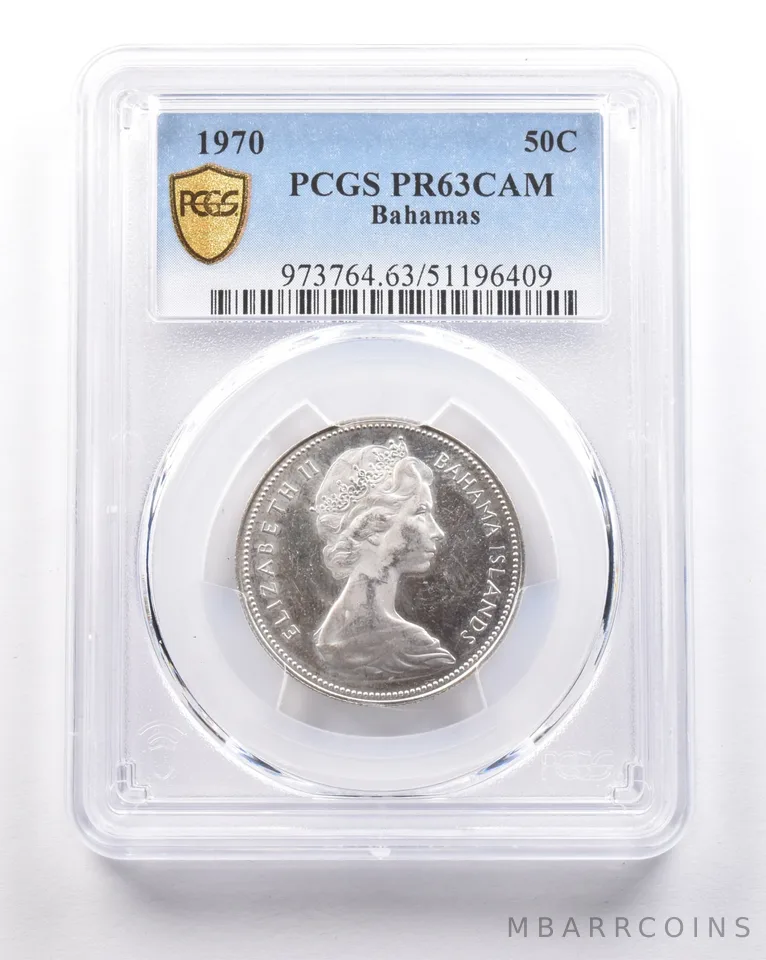 1970 Bahamas 50 Cents PR63 CAM PCGS Insane Color *5382