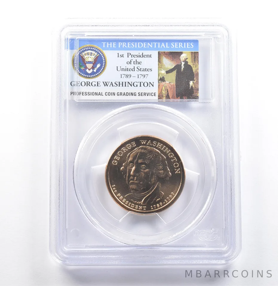 (2007) Presidential $1 Washington Mint Error Missing Edge MS64 PCGS *6861