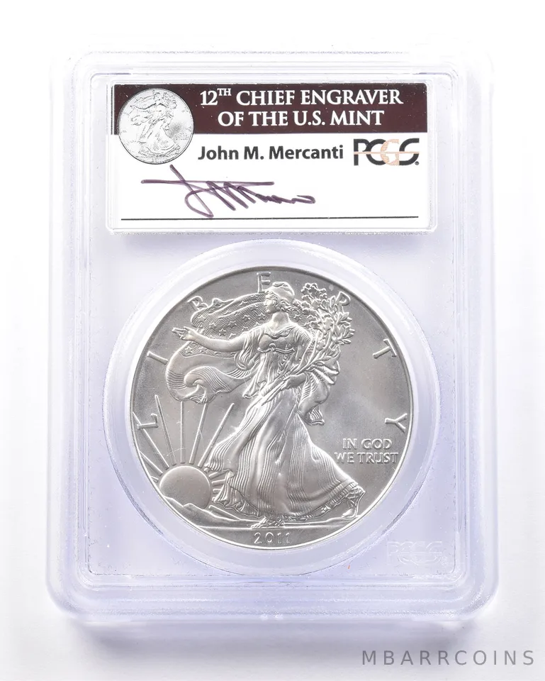 2011-S American Silver Eagle 25th Anniversary Set FS Mercanti MS70 PCGS *7305