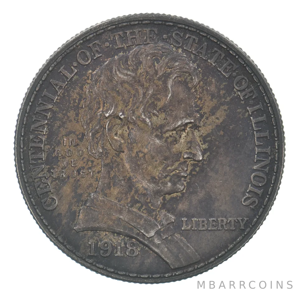 1918 Illinois Commemorative Half Dollar Beautiful Tone *9559