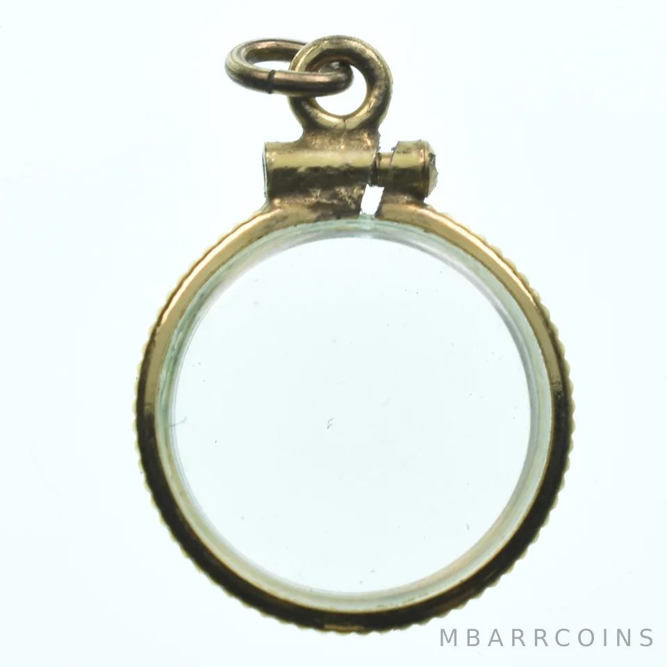 14K Gold Filled 14 MM Coin Bezel Pendant Frame Edge *2128