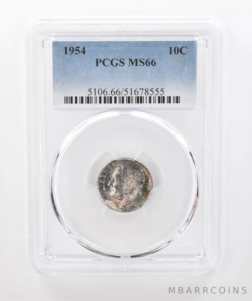1954 Roosevelt Dime MS66 PCGS Beautiful Tone *1436