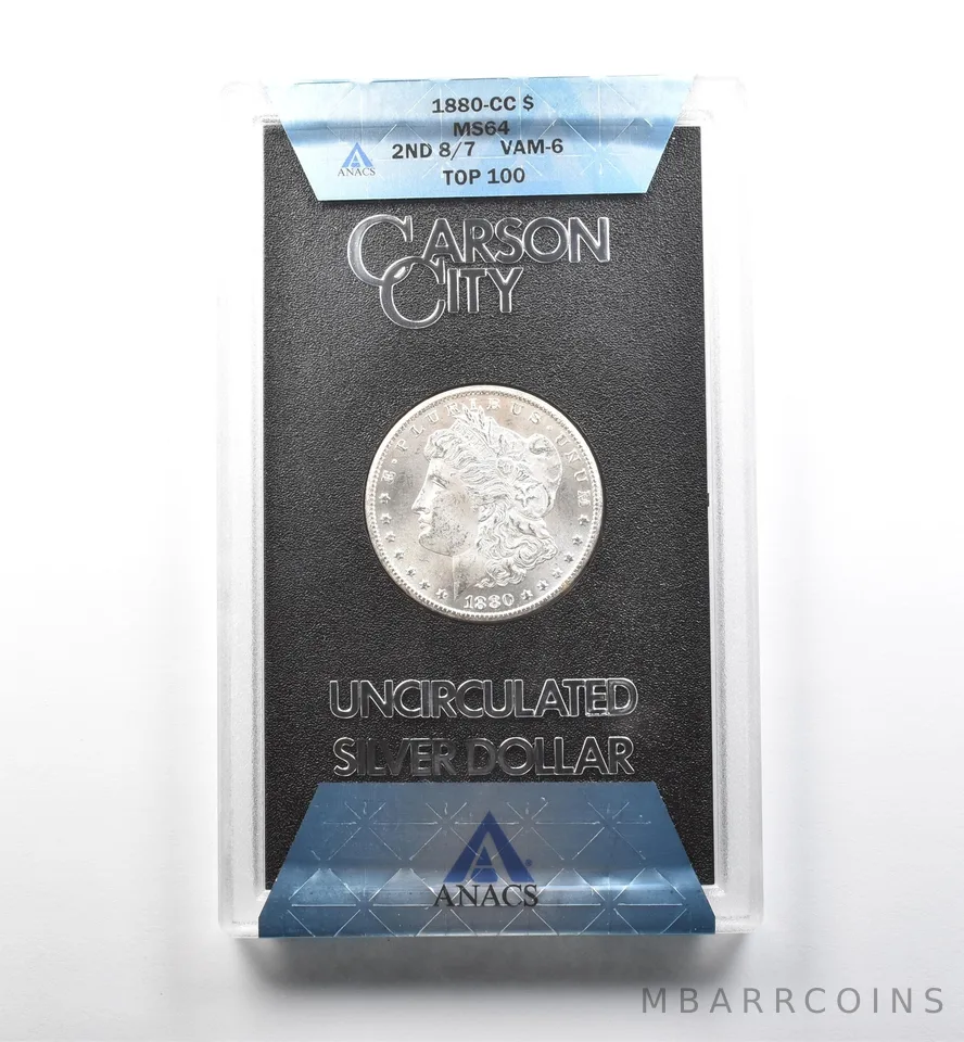 1880-CC Morgan Silver Dollar 2nd 8/7 VAM-6 MS64 ANACS *7785