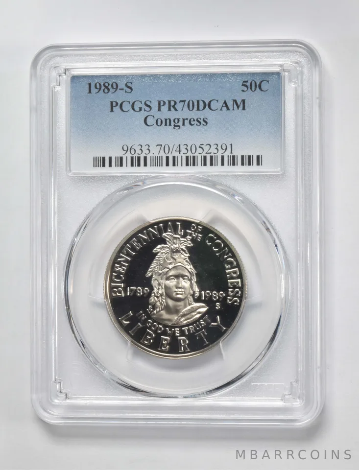 1989-S Congress Bicentennial Commemorative Half Dollar PR70 DCAM PCGS