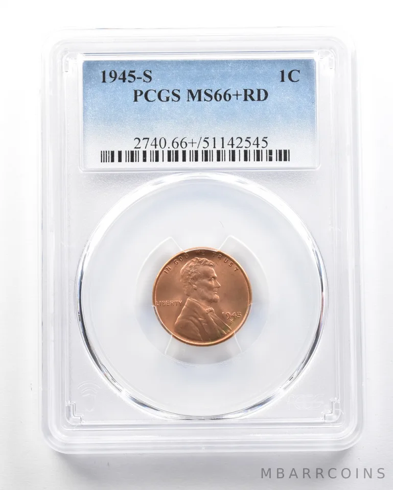 1945-S Lincoln Wheat Cent MS66+ RD PCGS a1809