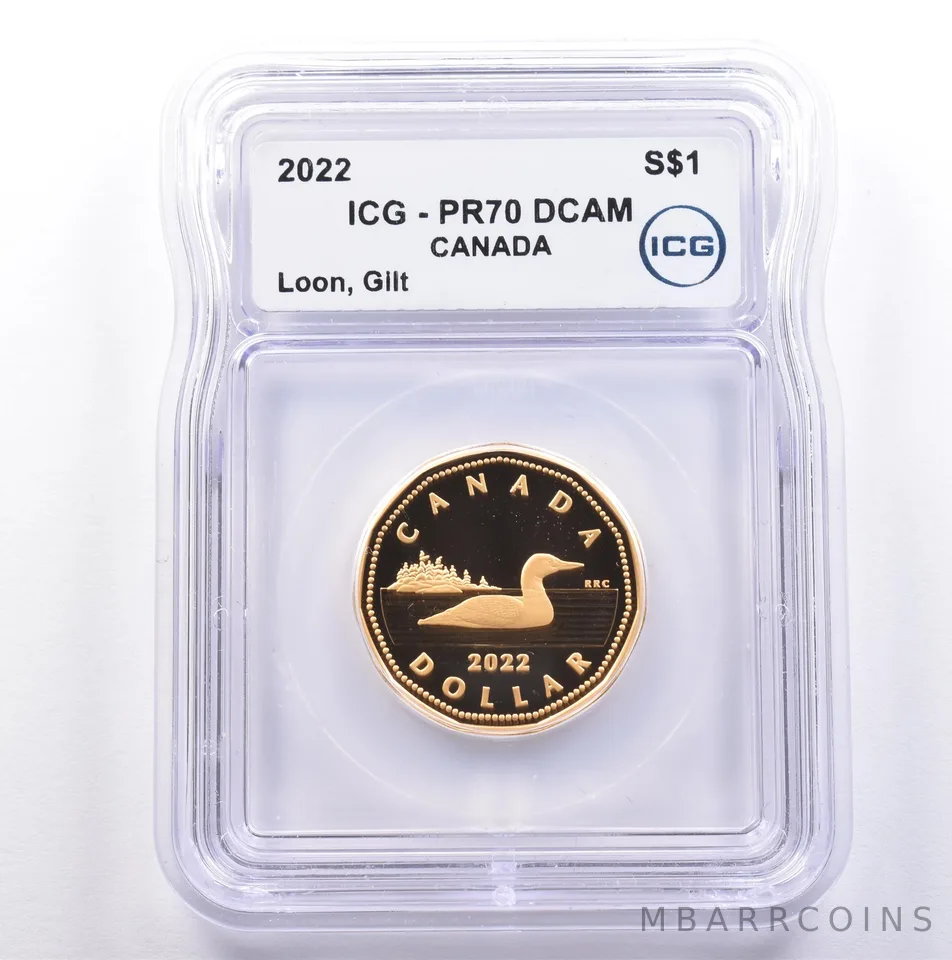 2022 Canada 1 Dollar Silver Loon Gilt PR70 DCAM ICG *9009
