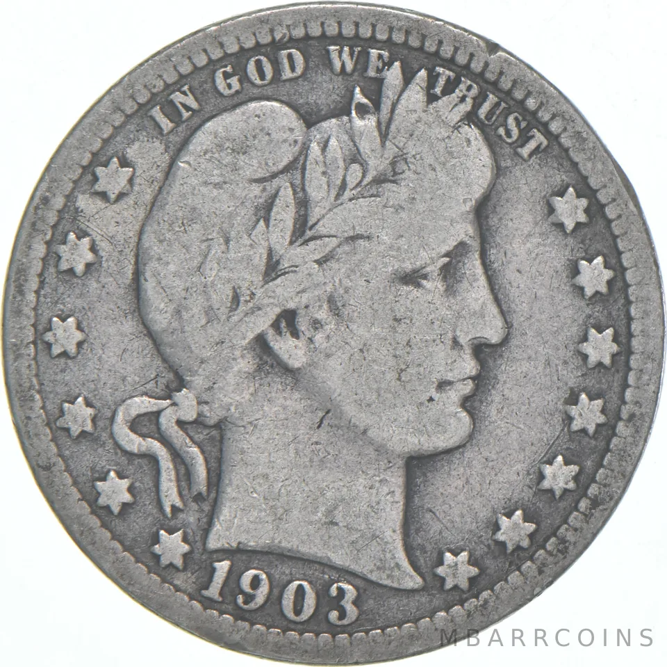 1903 Barber Quarter Average Circ