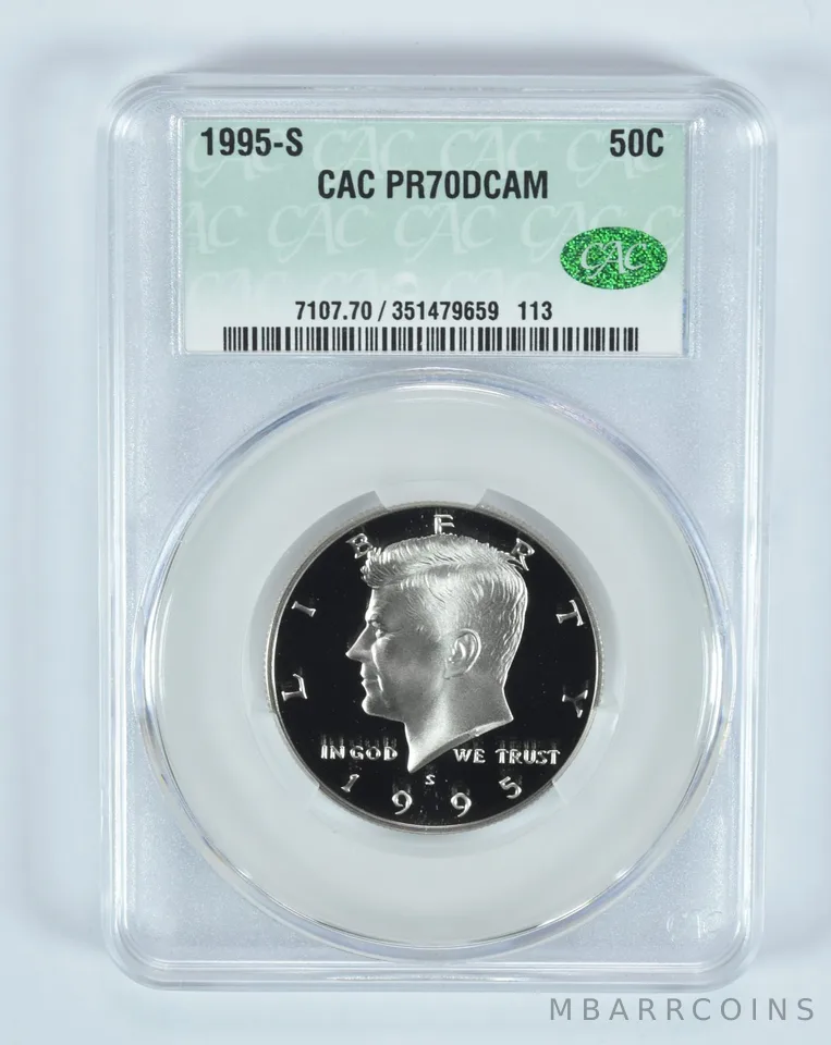 1995-S Kennedy Half Dollar PR70 DCAM CAC CACg