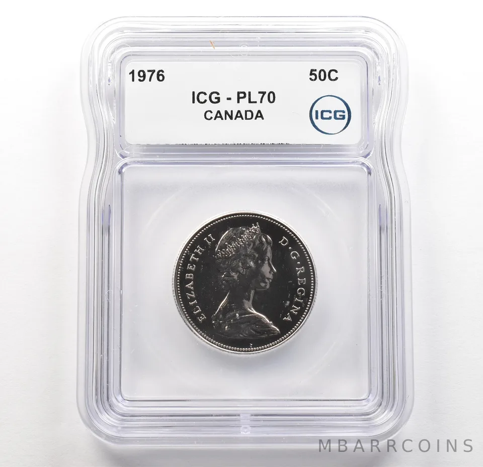 1976 Canada 50 Cents PL70 ICG *6216