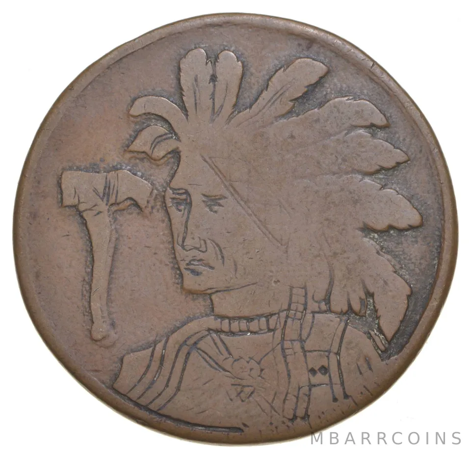 British Cent Hobo Nickel Native American Carved Coin a2102