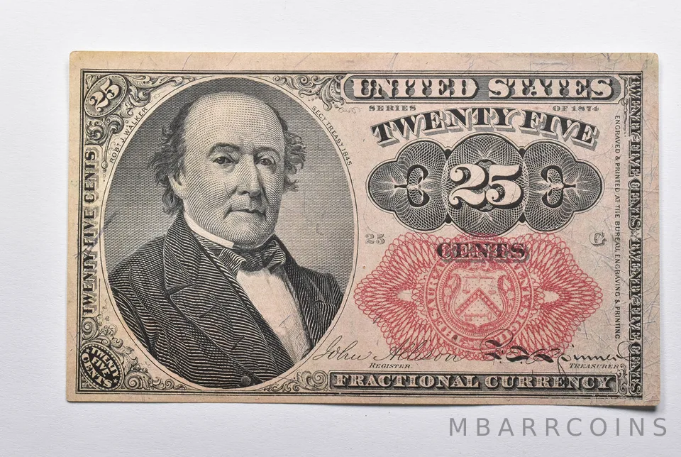 1874-G 25 Cents United States Fractional Currency a9542