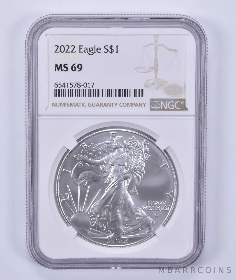 2022 American Silver Eagle MS69 NGC Brown Label