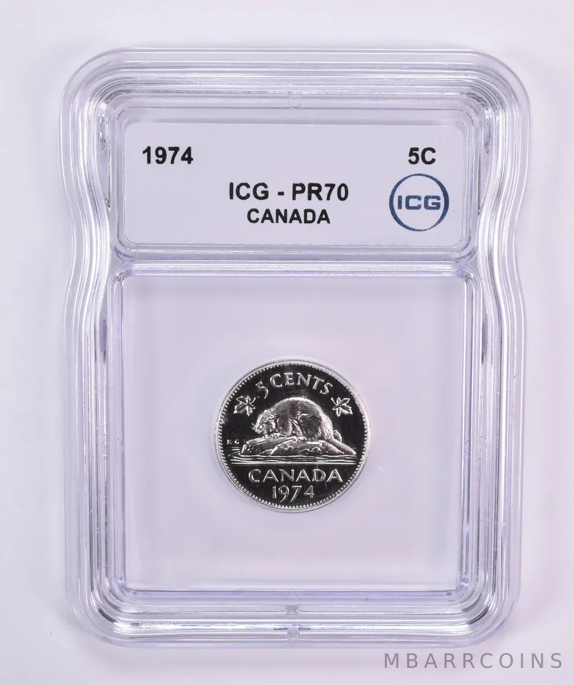 1974 Canada 5 Cents PR70 ICG