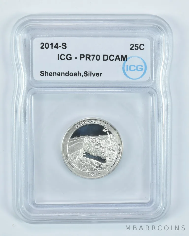 2014-S Washington Quarter Silver Shenandoah ATB PR70 DCAM ICG