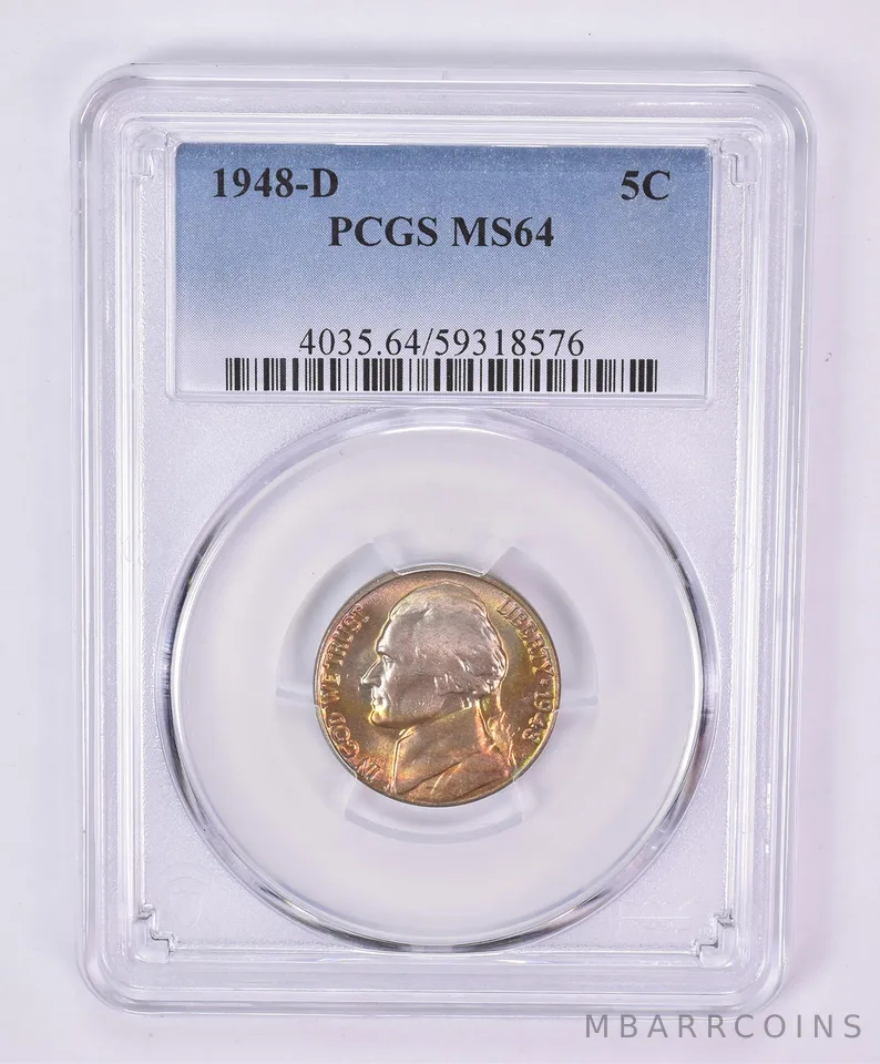 1948-D Jefferson Nickel MS64 PCGS Beautiful Tone *1166