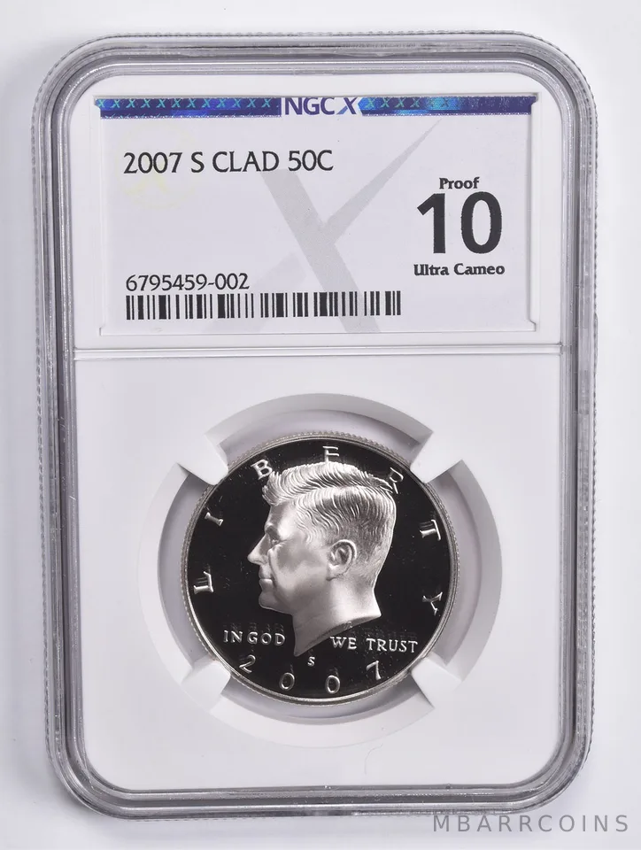 2007-S Kennedy Half Dollar CLAD Proof 10 UCAM NGC X NGC