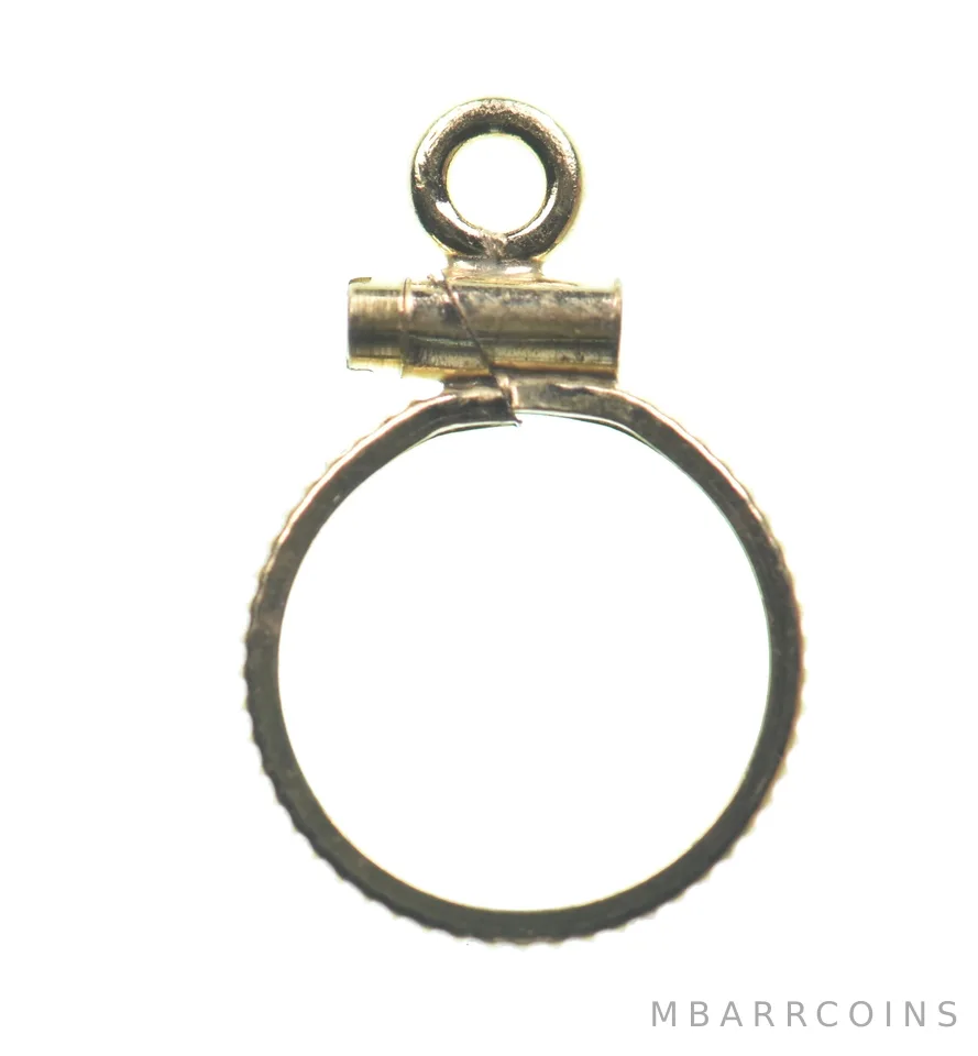 12K 10.3mm Gold Filled Token Coin Bezel Pendant Frame Edge *1399