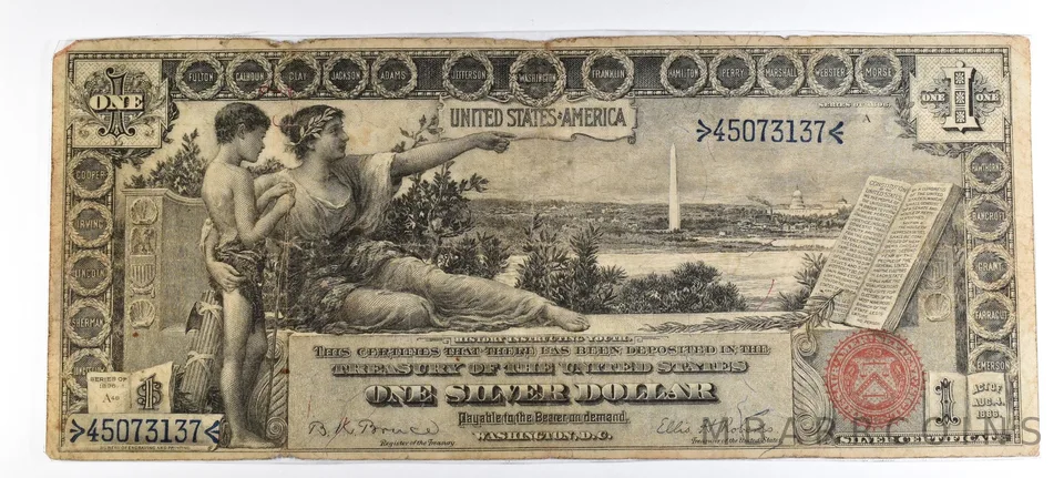 1896 $1 Silver Certificate Large Note Red Seal *1579