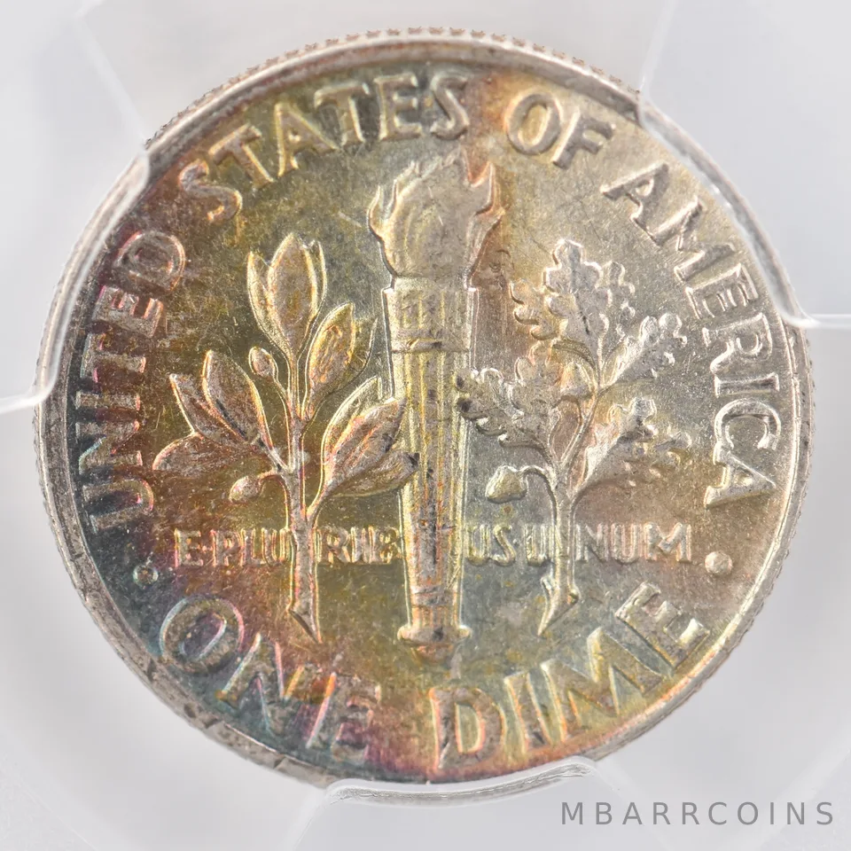 1964 Roosevelt Dime AU58 PCGS Beautiful Tone *0802