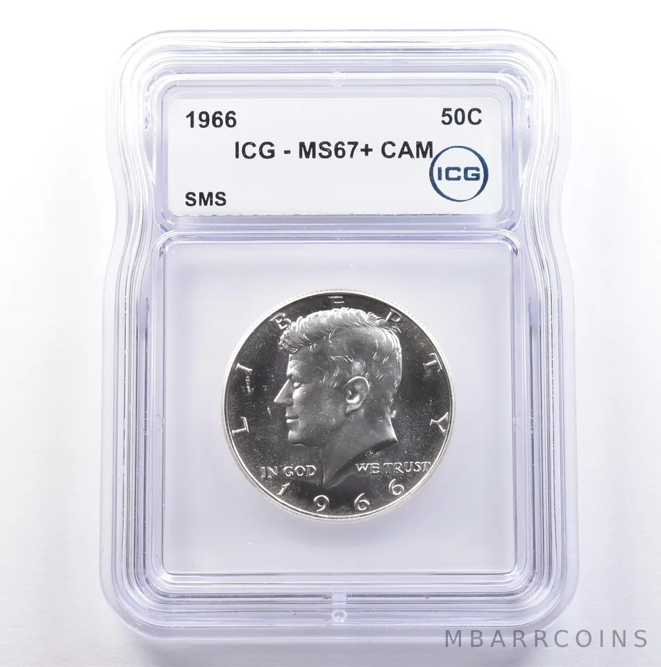 1966 Kennedy Half Dollar SMS MS67+ CAM ICG *9088