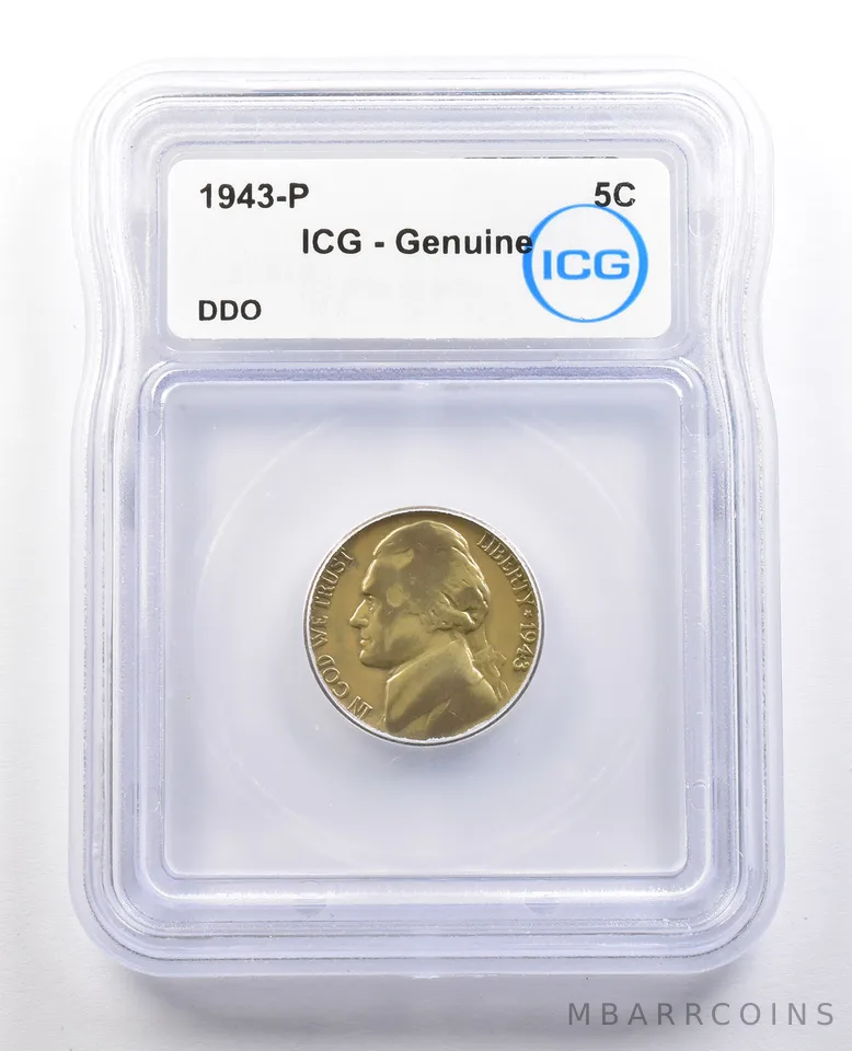 1943-P Jefferson Nickel DDO Genuine ICG a0873