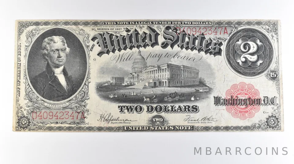 1917 $2 Legal Tender Large Note Red Seal FR#60 *0577