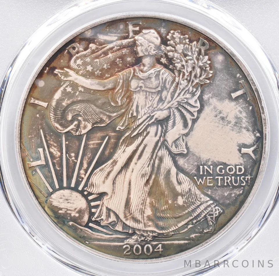 2004 American Silver Eagle MS65 PCGS Beautiful Tone *1470