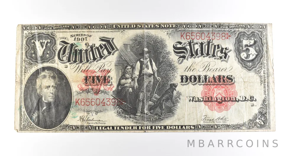 1907 $5 Legal Tender Large Note Red Seal *2693