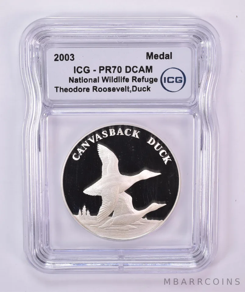 2003 National Wildlife Refuge Silver Medal Duck PR70 DCAM ICG