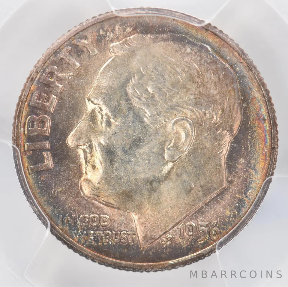 1956 Roosevelt Dime MS64 PCGS Beautiful Tone *0905
