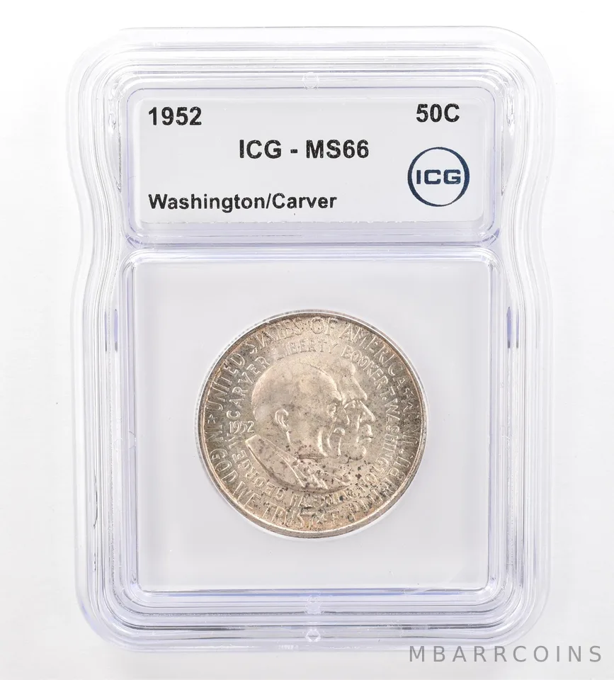 1952 Washington Carver Commemorative Half Dollar MS66 ICG Nice Tone *7356