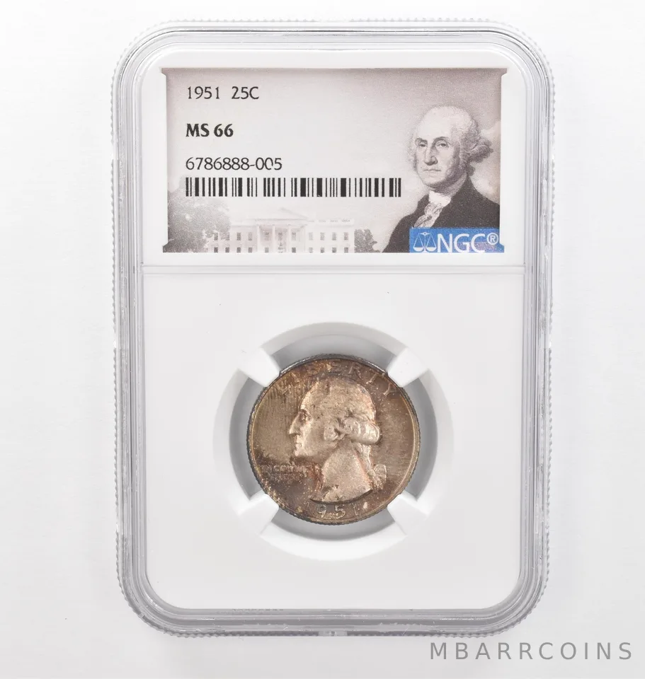 1951 Washington Quarter MS66 NGC Beautiful Tone *2287