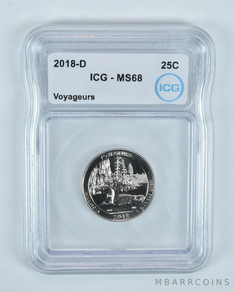 2018-D Washington Quarter ATB Voyageurs MS68 ICG