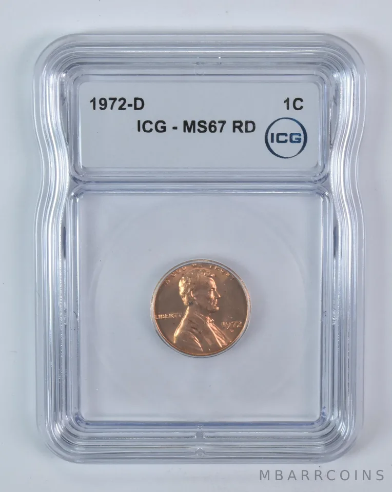 1972-D Lincoln Memorial Cent MS67 RD ICG