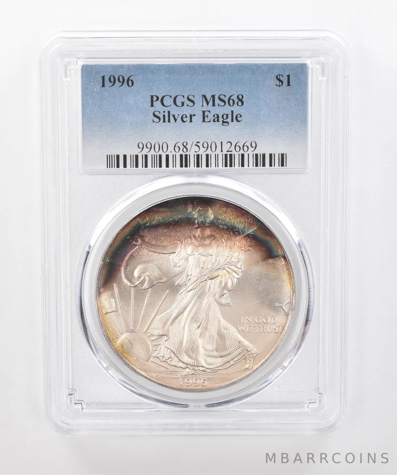1996 American Silver Eagle MS68 PCGS Beautiful Tone *1526