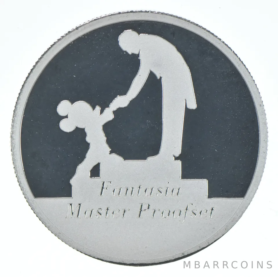 1 Troy Ounce Silver Art Round Disney's Fantasia Master Proofset Design
