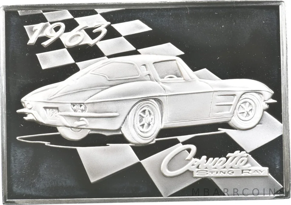 1963 Corvette Silver Art Bar 36.7 Grams *8628