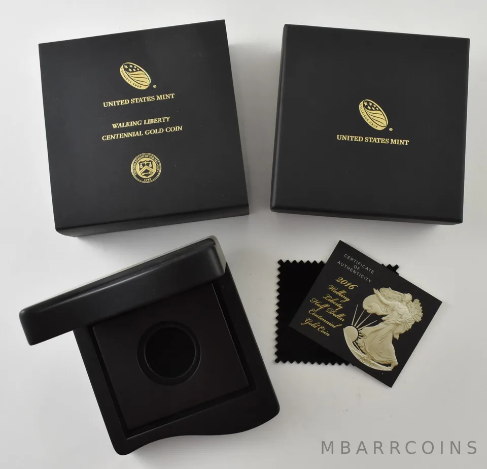OGP 2016-W 50c GOLD Walking Liberty Centennial  BOX & COA - NO COIN