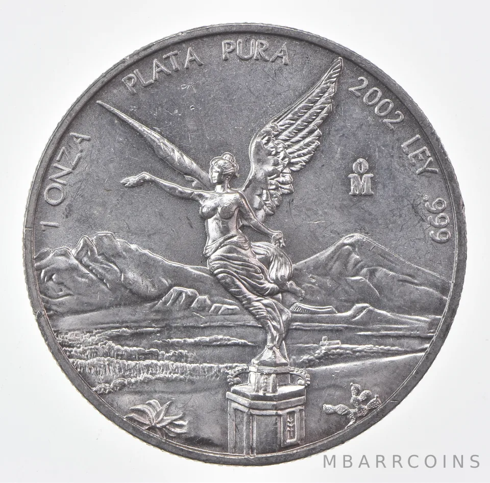 2002-Mo Mexico 1 Onza Silver Libertad *0578