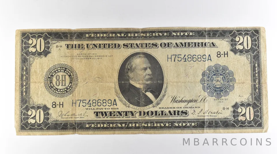 1914 $20 St Louis MO FRN Large Note Blue Seal *3148